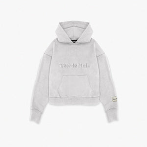 Embossed Logo Hoodie - Light Gray