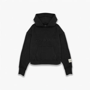 Embossed Logo Hoodie - Black